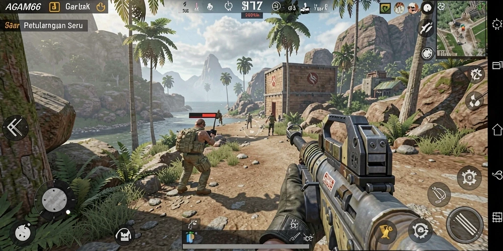 Screenshot AGAM66 menampilkan aksi mendebarkan dalam gameplay TPS.