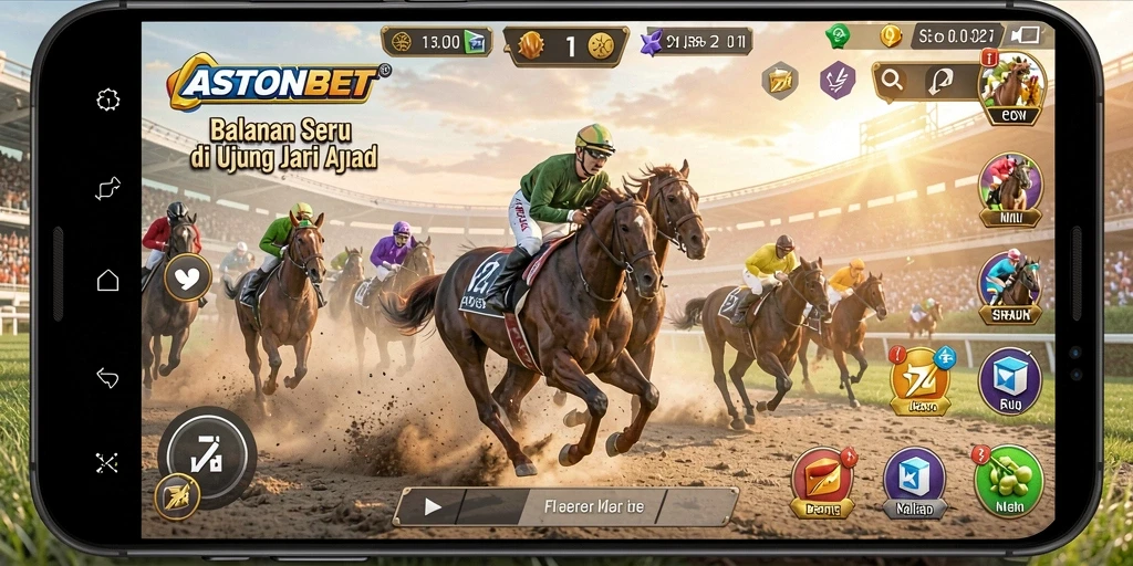 Screenshot gameplay ASTONBET menampilkan balapan yang seru dan penuh aksi.