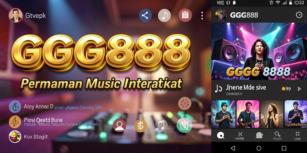 Tampilan gameplay <strong>GGG888</strong> yang menarik dengan beragam lagu dan mode permainan.
