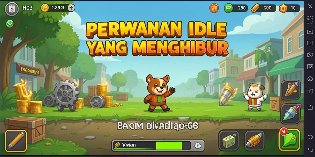 Tampilan gameplay H03 yang menarik dengan karakter berkembang dalam mode Idle.