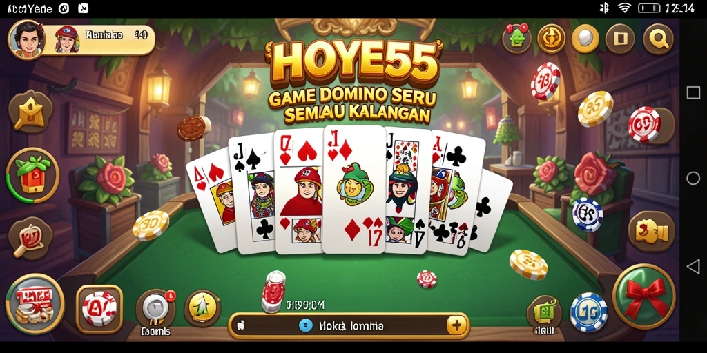 Tampilan menarik dari gameplay HOYE55 yang menggambarkan aksi Domino.