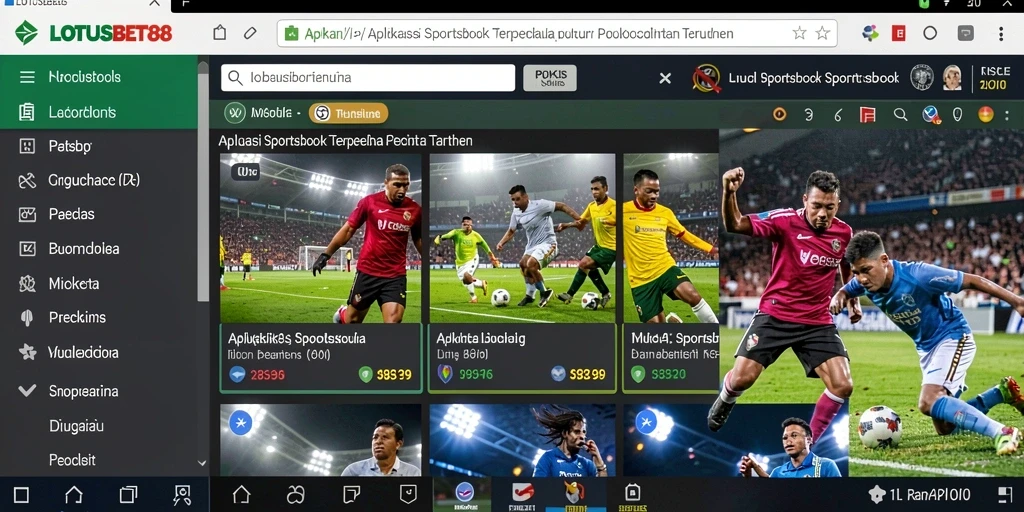 Screenshot LOTUSBET88 menampilkan antarmuka taruhan olahraga yang menarik.