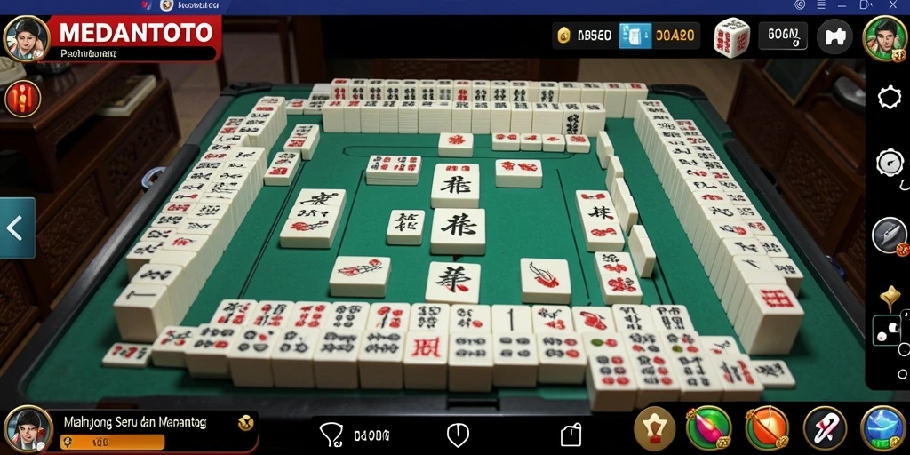 Screenshot utama MEDANTOTO menunjukkan gameplay Mahjong yang menegangkan dan menyenangkan.