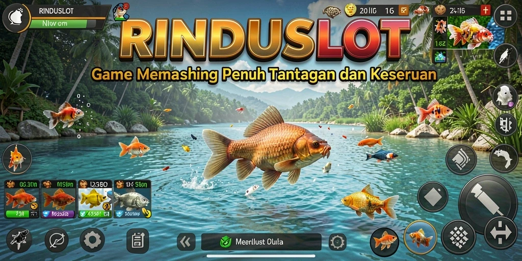 Screenshot game RINDUSLOT menampilkan aksi memancing yang mendebarkan.