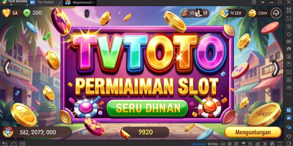 Screenshot utama TVTOTO menunjukkan gameplay menarik dan peluang menang besar.