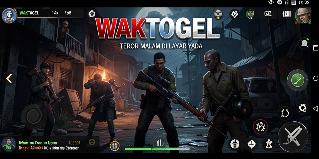 Tangkapan layar utama WAKTOGEL menunjukkan suasana mencekam dan gameplay yang mendebarkan.